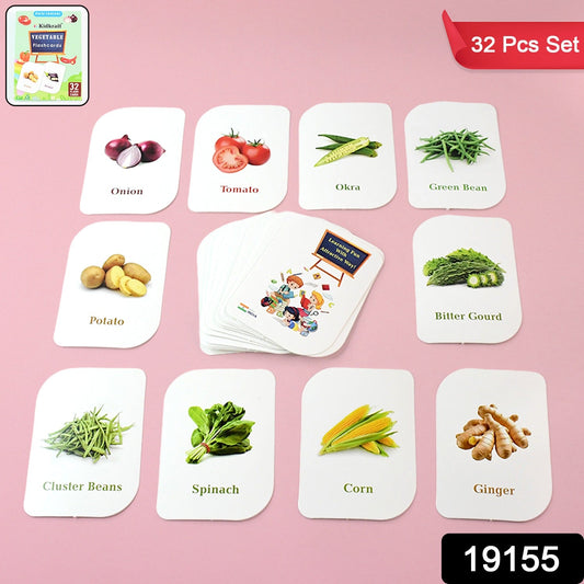 Little Learners vegetable flash card set featuring bright, educational photos for toddlers