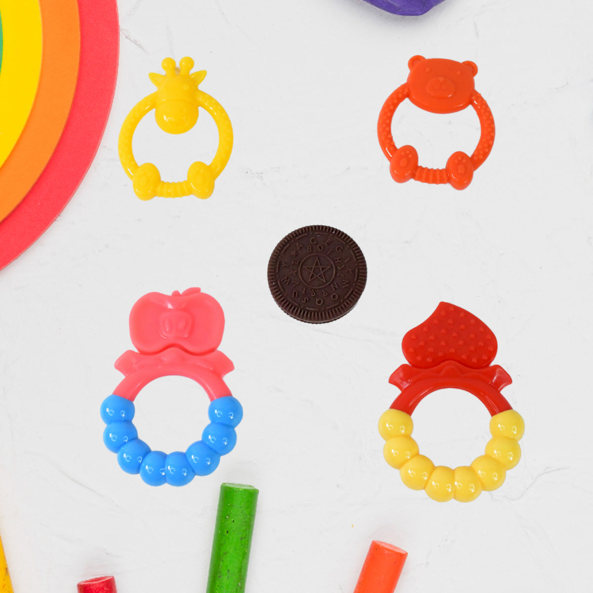 Silicone Baby Teething Toys (1 Pc Mix Design)