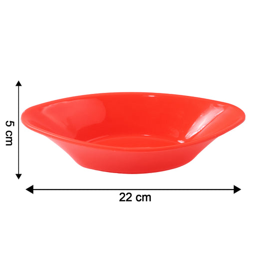 Plastic Marin Serving Bowl Elegant Oval Deep Bowl (1 Pc Red)