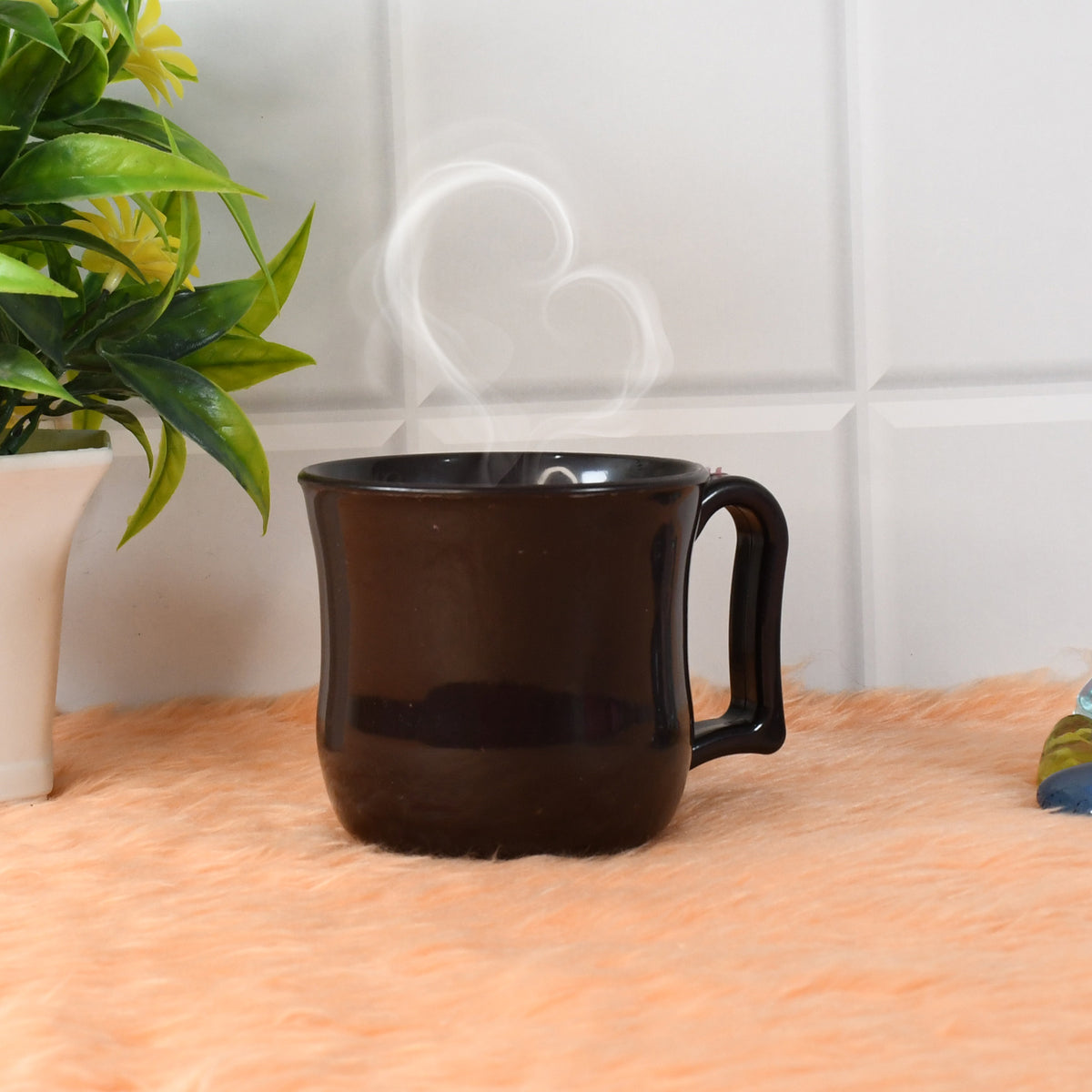 Premium Plastic Coffee Tea Cups Mug With Handle (1 Pc With Color Box Mix Color)