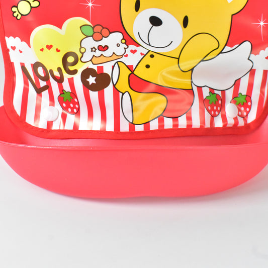 Multifunctional Waterproof Bpa Free Reusable Soft Fabric Plastic Baby Bib (1 Pc)