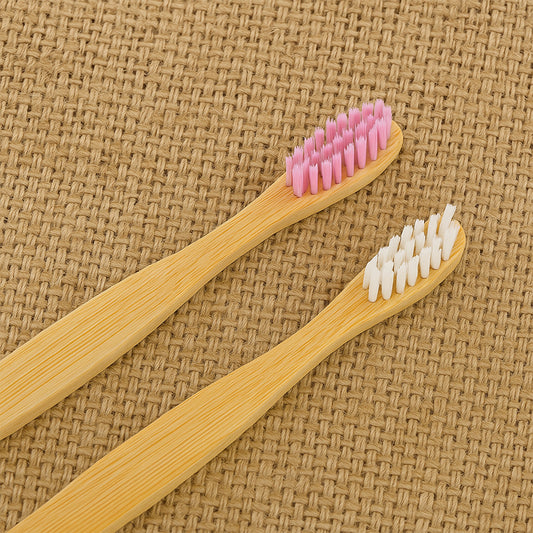 Eco-friendly Natural Bamboo Toothbrush With Medium Bristles (2 Pc)