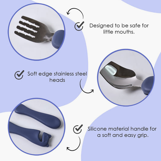 Supermom Foodie Stainless Steel Spoon Fork (2 Pc Set)