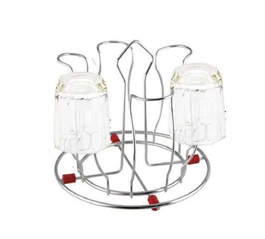 2134 Stainless Steel Glass Holder Glass Hanging Organizer For Kitchen Bars Pubs