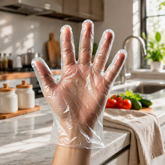 Disposable Clear Plastic Gloves (100 Pc Medium)