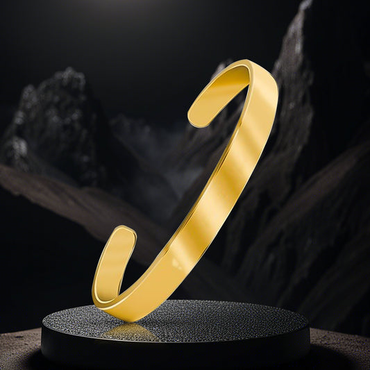 Elegant Gold Finish Open Cuff Bracelet Kada (1 Pc)