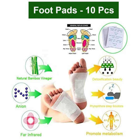 Detox Foot Pads With Ginger Salt 10 Pcs Velvet Wellness