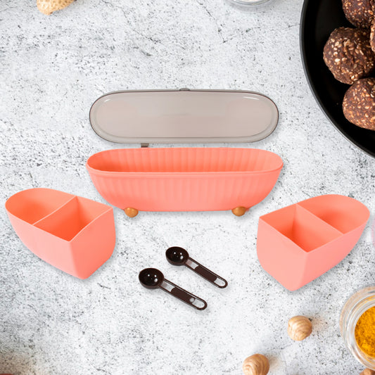 8255spice Bottle Spice Jar Durable Spice Seasoning Box Jar Food Grade Spoon Seasoning Case For Kitchen Dry Fruit Tray (1 Pc)