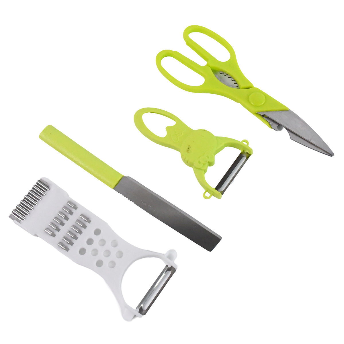 4-piece Kitchen Cutting Set Scissors Peeler Grater Slicer And Knife