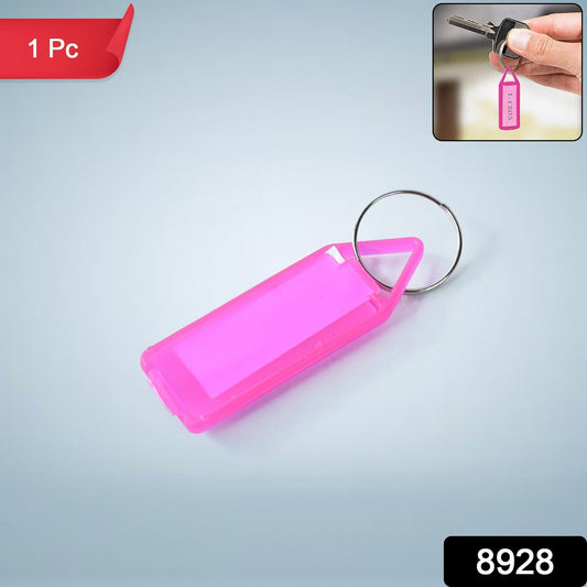 Assorted translucent color keychain ID tags for easy organization