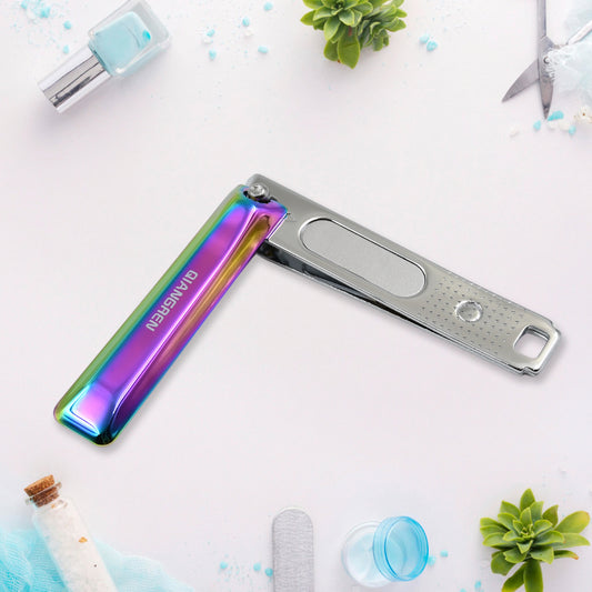 Stainless Steel Folding Portable Large Nail Clippers With Nail File (1 Pc Mix Design)