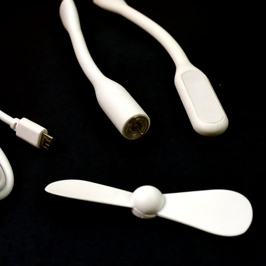 Portable Mini Usb Fan Usb Light Micro Usb Cable (3 Pcs Set)