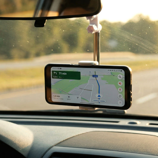 Adjustable Rearview Mirror Car Mobile Phone Holder (1 Pc)
