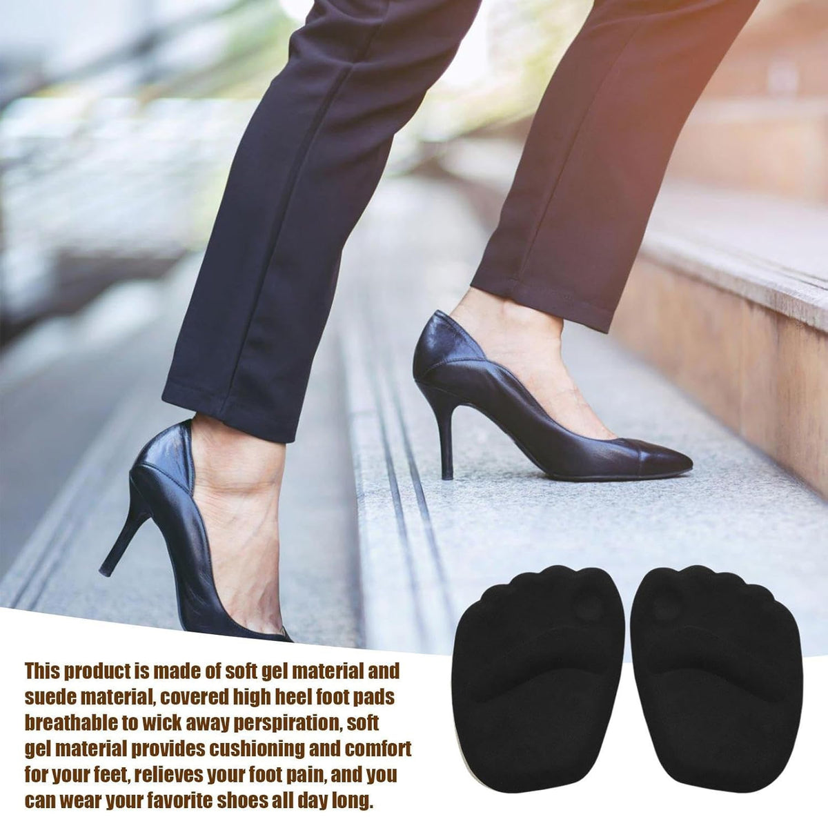 High Shoe Heel Cushion Inserts Non Slip Prevent Calluses Insole Pads (1 Pair)
