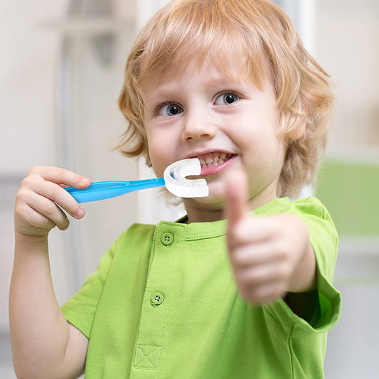 Kids U-shaped Toothbrush Gentle Cleaning For Toddlers Mini Bubbles