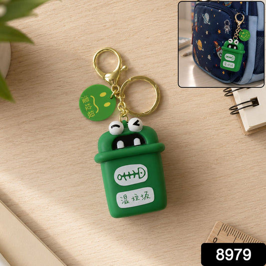 Trash Can Keychain – Durable Plastic Mini Recycle Bin Charm