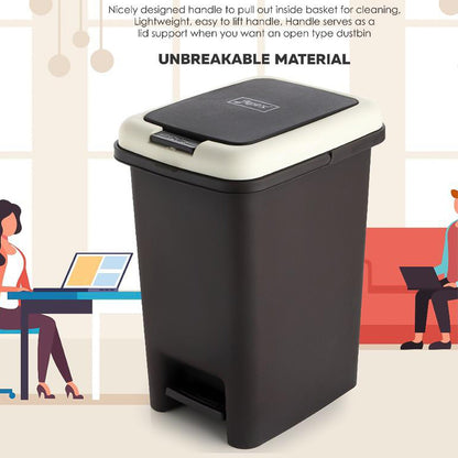Push N Pedal Plastic Dustbin showing smooth plastic surface and compact size
