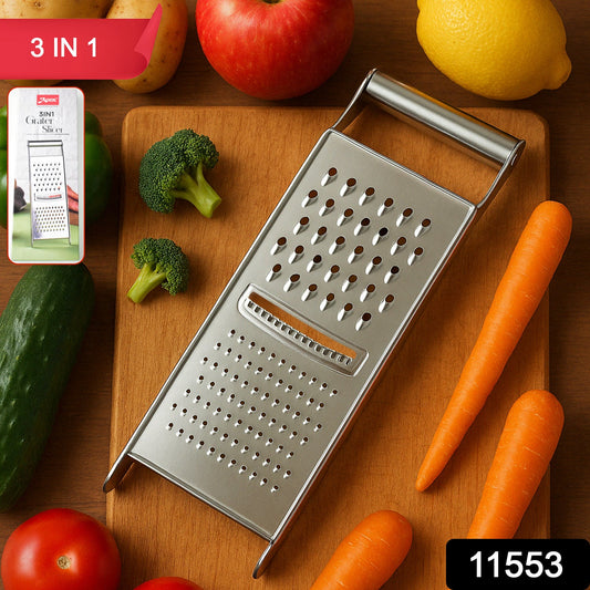 Close-up of Apex stainless steel grater and slicer blades for kitchen use