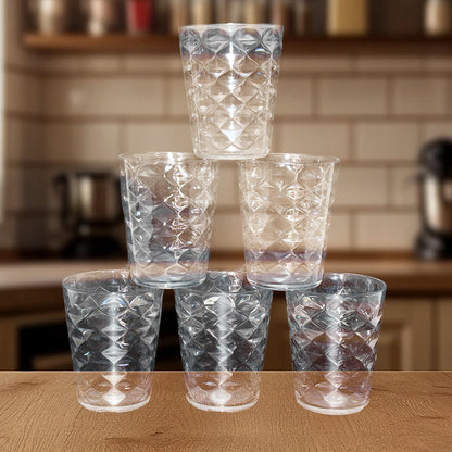 Durable pyramid plastic glass ideal for travel and parties