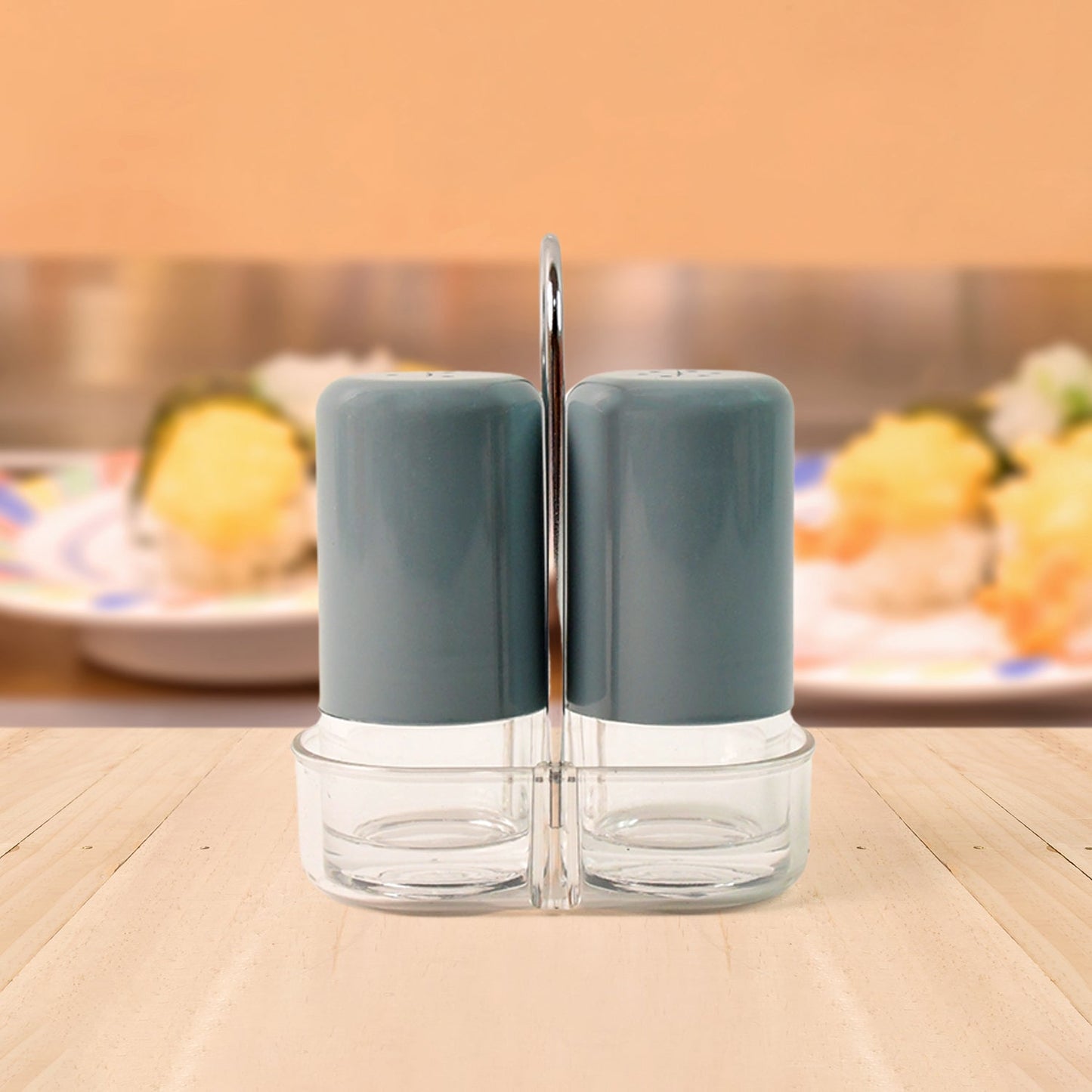 Salt shaker being refilled easily with wide opening for mess-free use