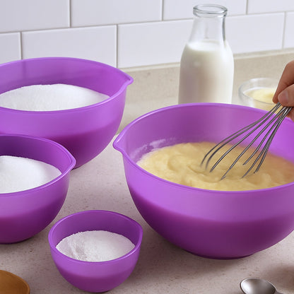 Mix & Measure Prep Bowl Set with handle and pouring spout in lavender color