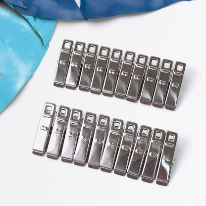 Heavy-duty multi-purpose stainless steel clips for cloth drying