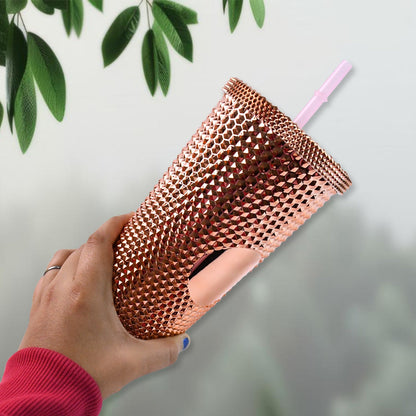 BPA-free studded tumbler fitting in standard car cup holder for commute