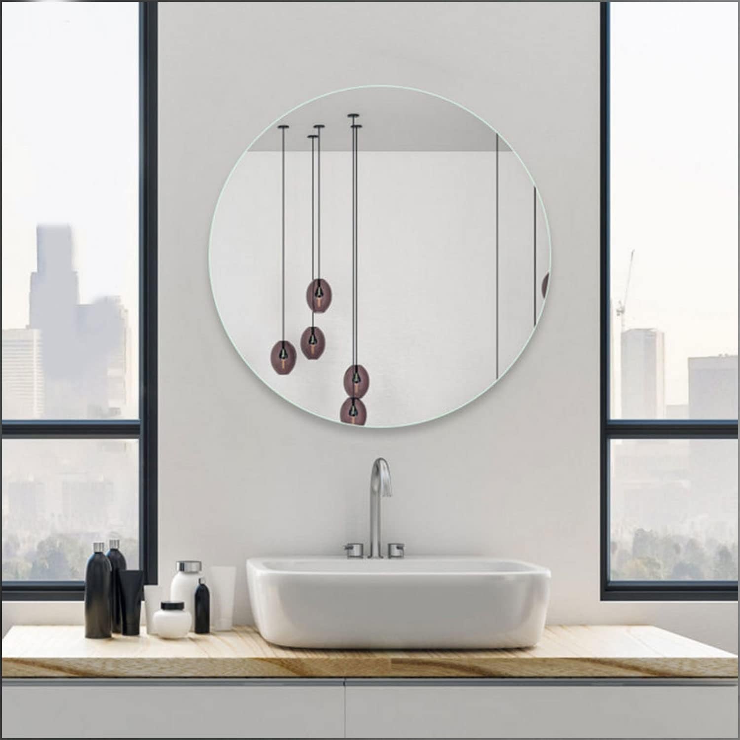 Plastic mirror wall sticker brightening indoor room space