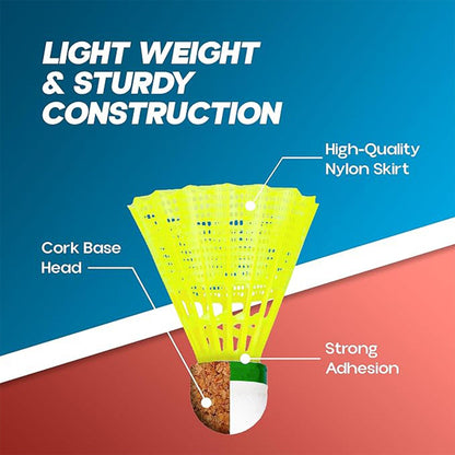 Durable Plastic Shuttlecock showing plastic base and feather-shaped design
