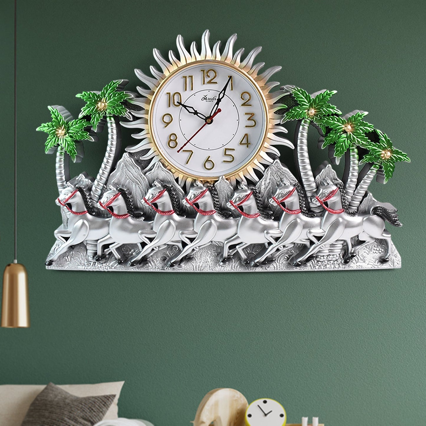 Analog wall clock with clear arabic numerals and clean design