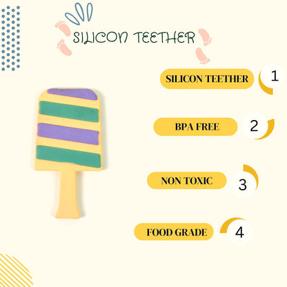 TaffyTether silicone baby teether with flexible, chewable silicone