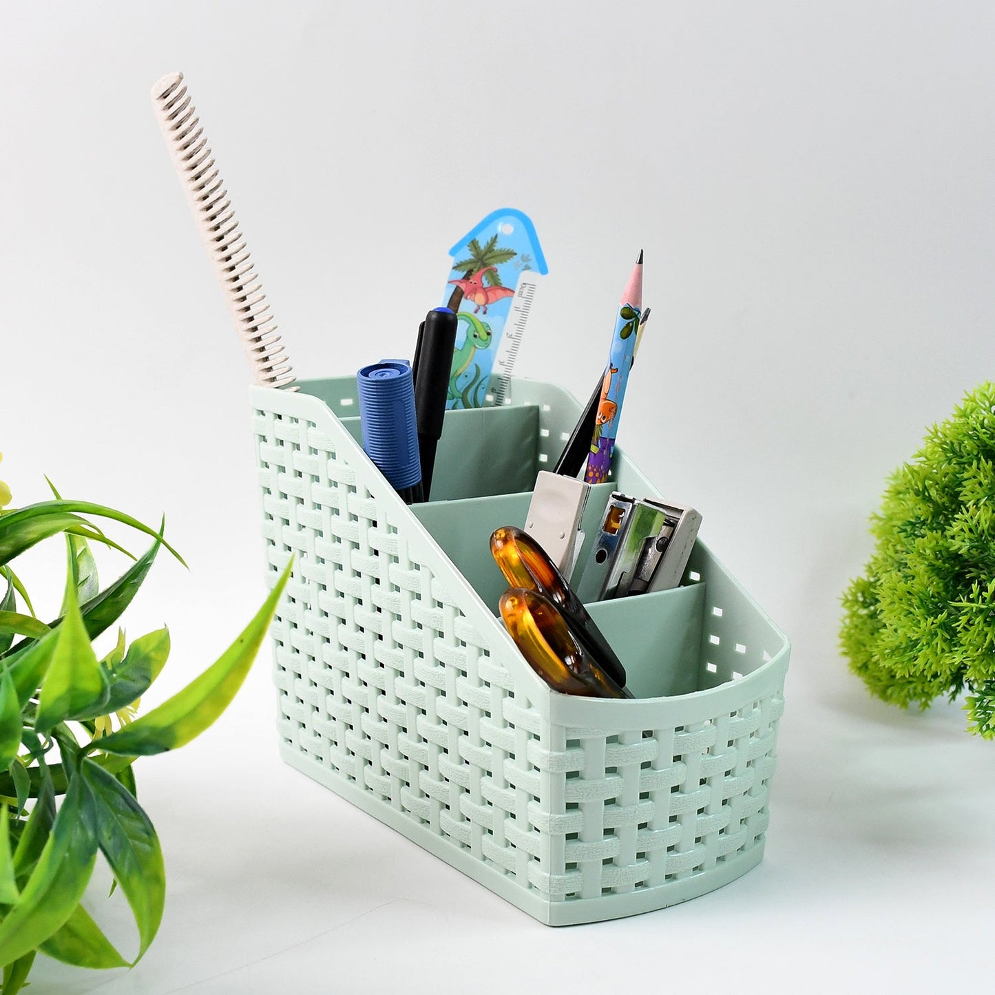 Side view of compact Multi-Purpose Storage Basket Organizer