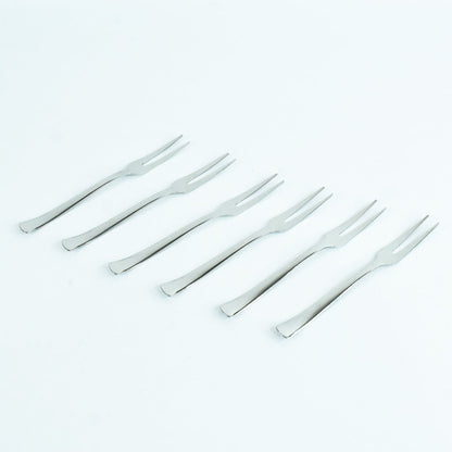 Apex stainless steel fruit fork set showcased for parties and gifting