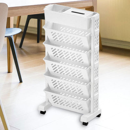 Rotatable movable plastic bookshelf suitable for home and office organisation