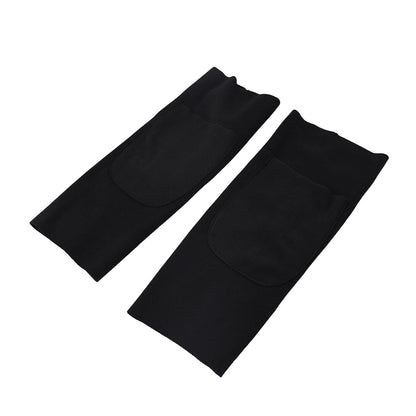 Close-up showing thick elbow padding on protective arm sleeves