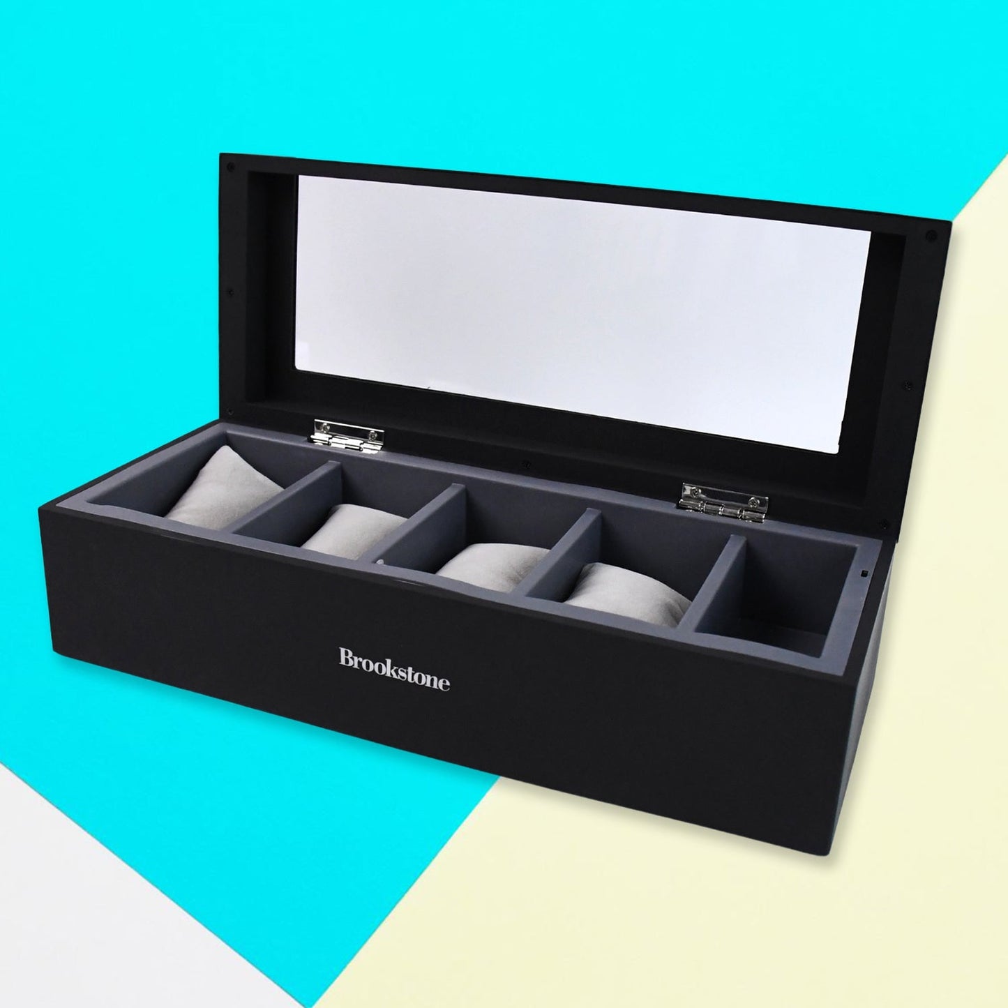 Girl's jewellery storage box featuring separate sections for earrings and rings