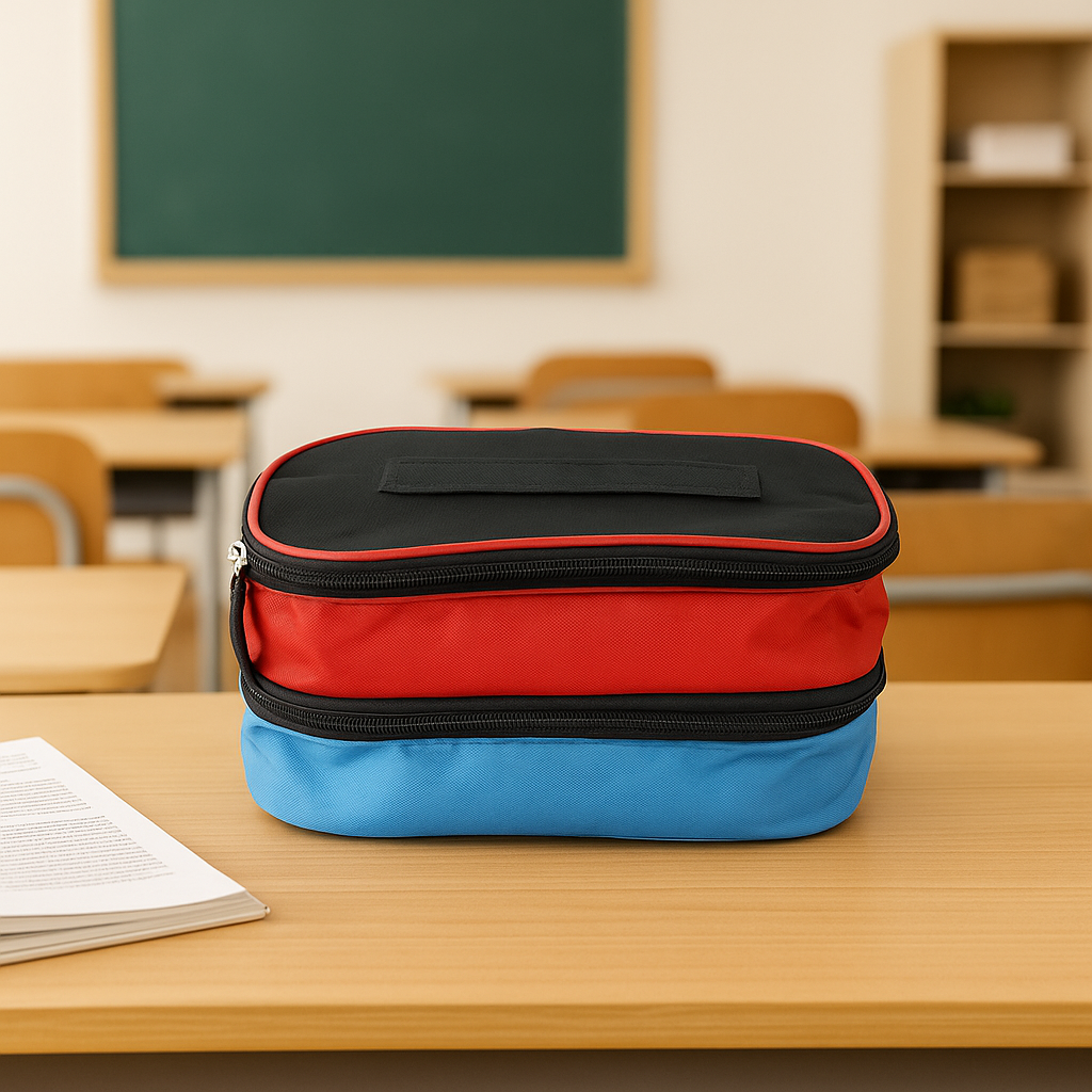 Durable insulated lunch bag showcasing reinforced stitching.