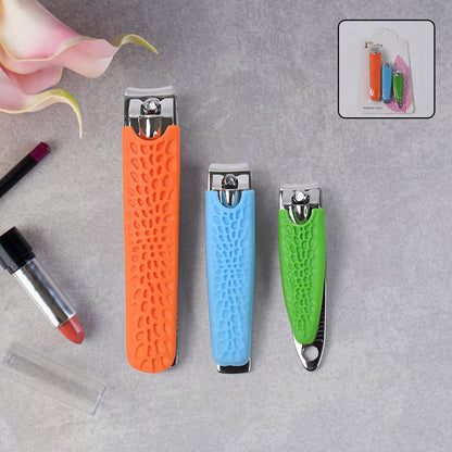 Close-up of curved blades on stainless steel nail trimmer