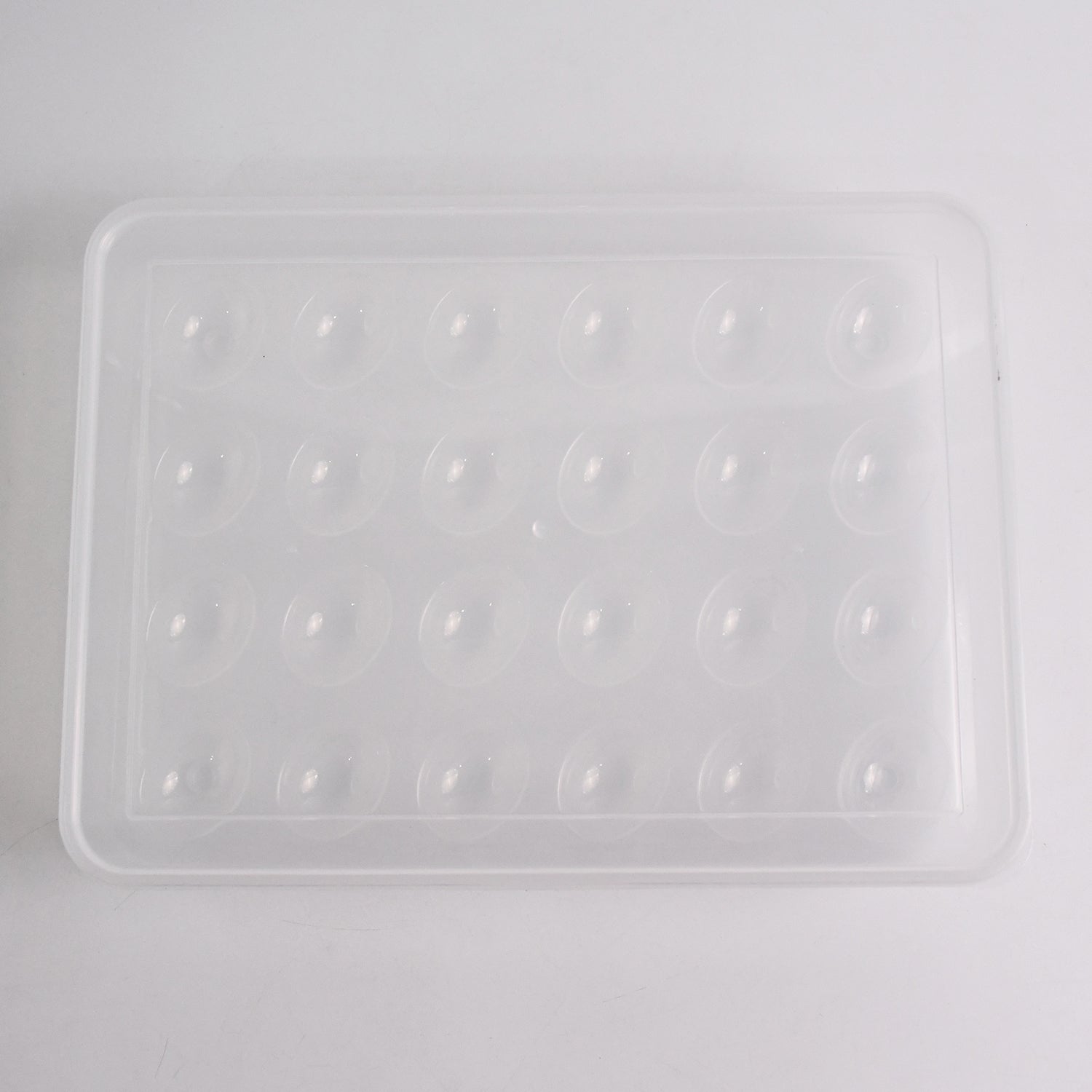 Clear plastic egg container next to traditional egg carton for size comparison