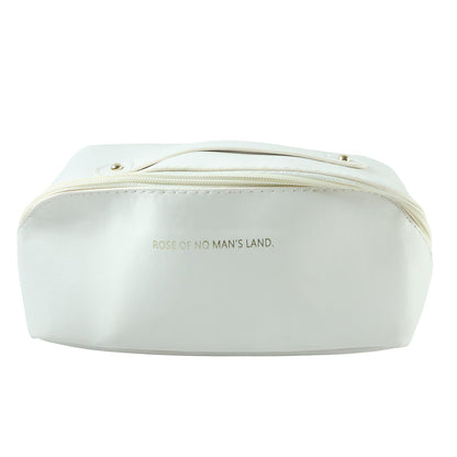 Compact toiletry and makeup storage pouch for travel use