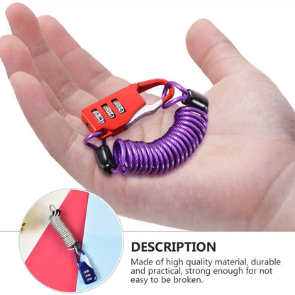 Anti-theft wire cable lock with easy-to-use 3-digit dial combination