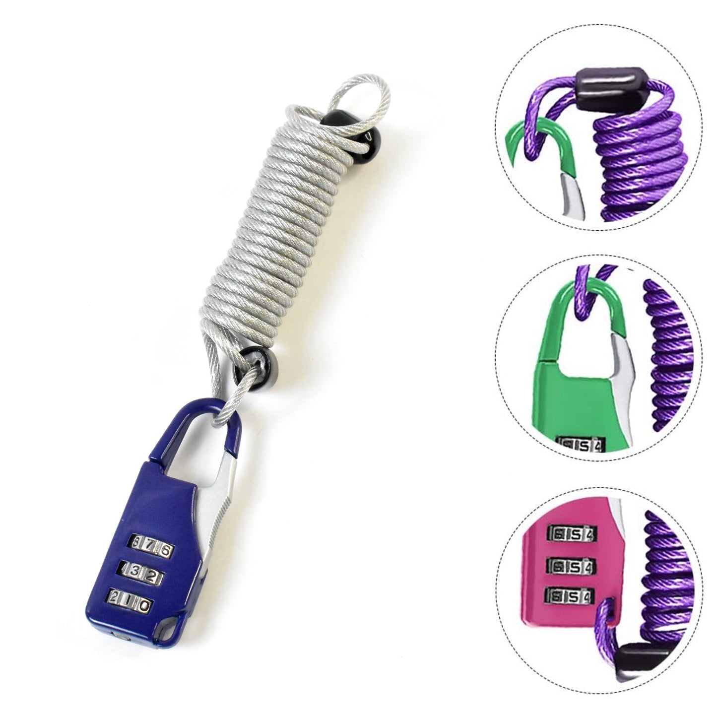 Keyless 3-digit combination anti-theft padlock features described