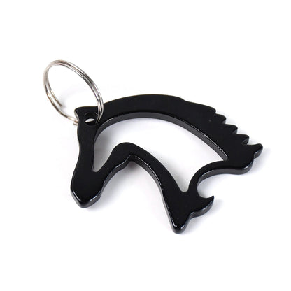 Metal keychain displaying majestic horse mane design