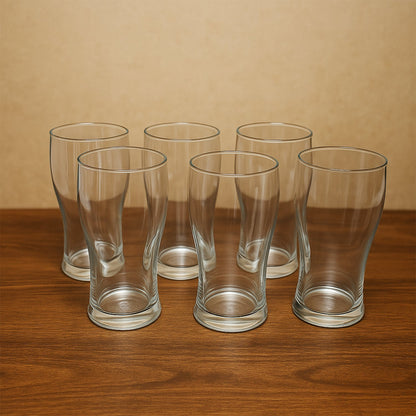 Angled view of Vista pitcher glass set highlighting durable design