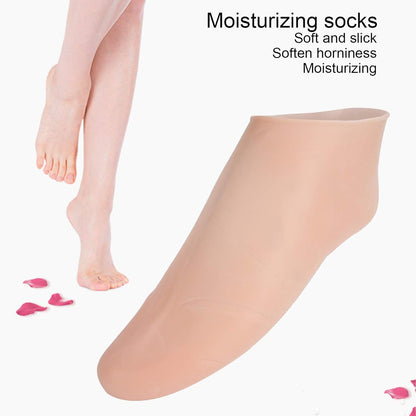 Comfortable silicone moisturizing socks for cracked heel solutions