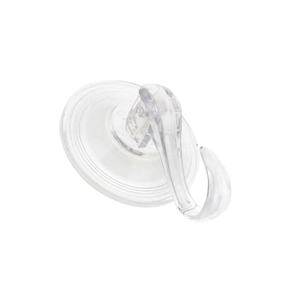 Reusable clear suction cup hook installed on glass window