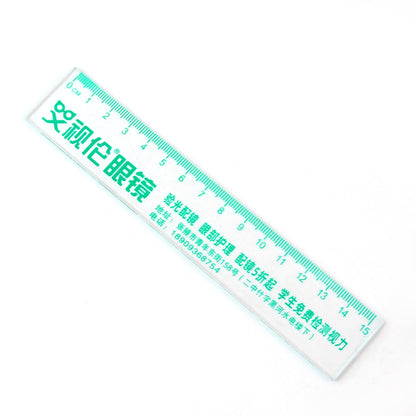Note mark detail printed on transparent plastic scale