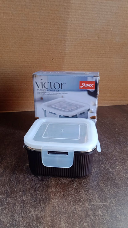 Closeup of airtight sealing mechanism on food storage container