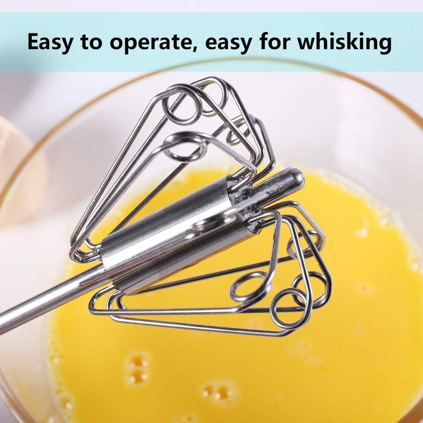 Hand push whisk eggs cream