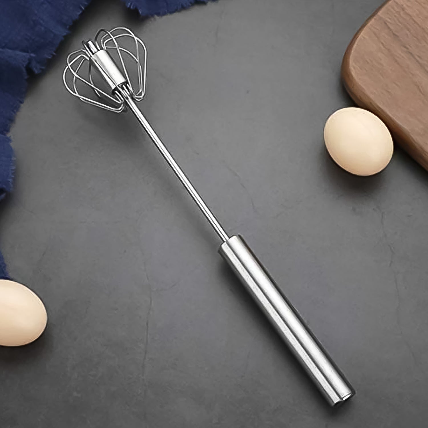 Steel hand push rotary whisk egg beater